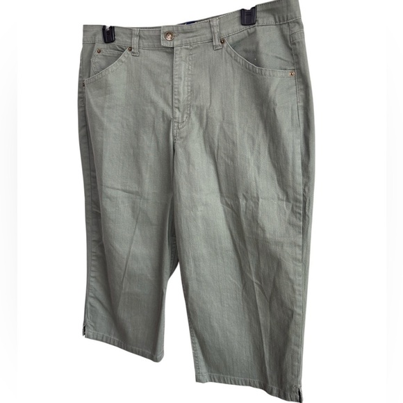 Gloria Vanderbilt Womens Olive Green Jeans Plus Size 18 Capri Stretch Denim - Picture 13 of 13